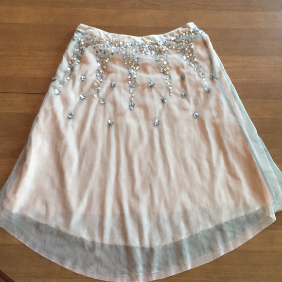 Vintage Y2K Lux brand tulle mesh silver sequin skirt ethereal pixie ballerina 🩰 - Picture 2 of 15